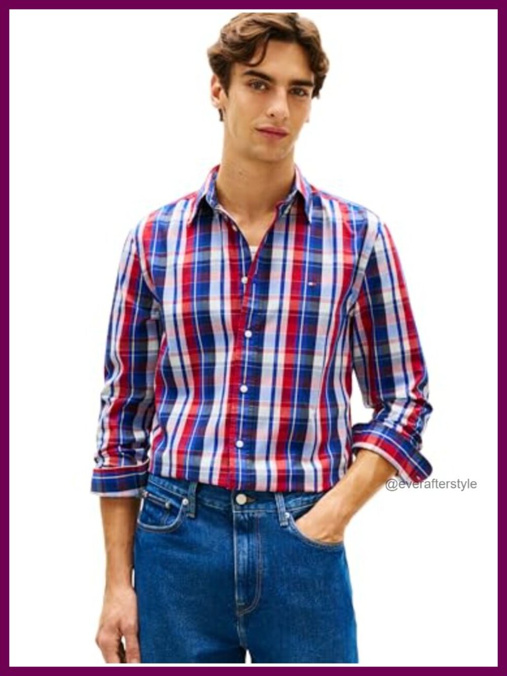 Men's Long Sleeve Cotton Poplin Button Down Shirt Regular Fit